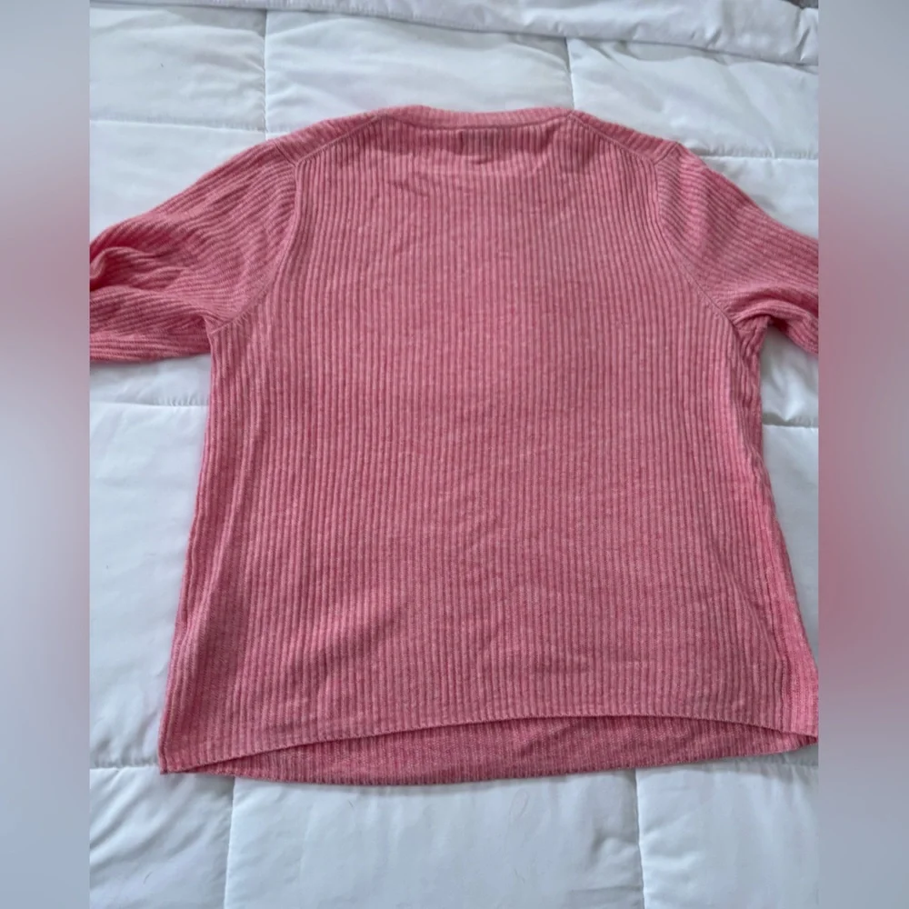 Wool Blend J. Crew Ribbed Pink Crew Neck Sweater